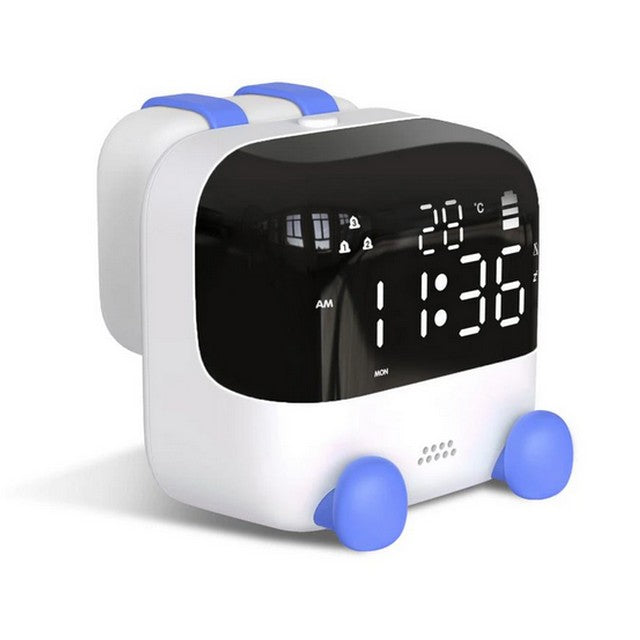 White & Blue Digital Children's Alarm Clock