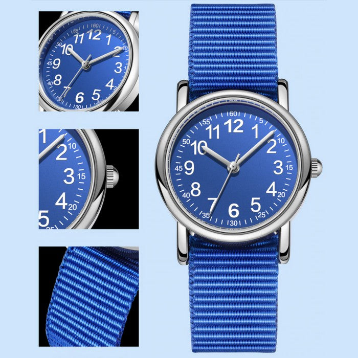 Analog Boy's Watch With Fabric Strap Blue