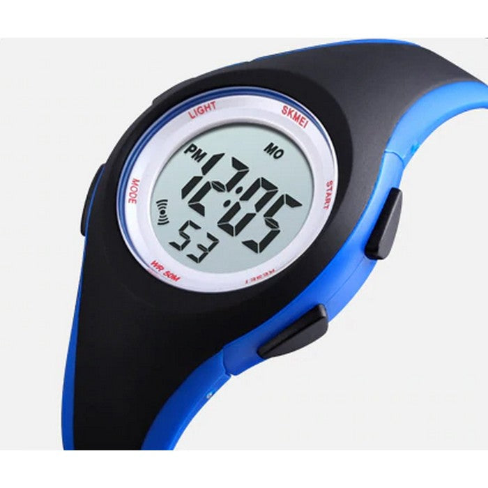 Digital Boy's Watch With Blue And Black Strap And Case