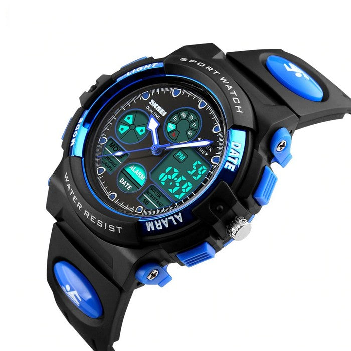 Multifunction Sports Boy's Watch With Dual Time