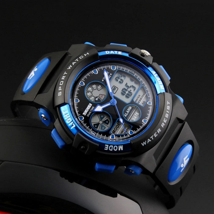 Multifunction Sports Boy's Watch With Dual Time