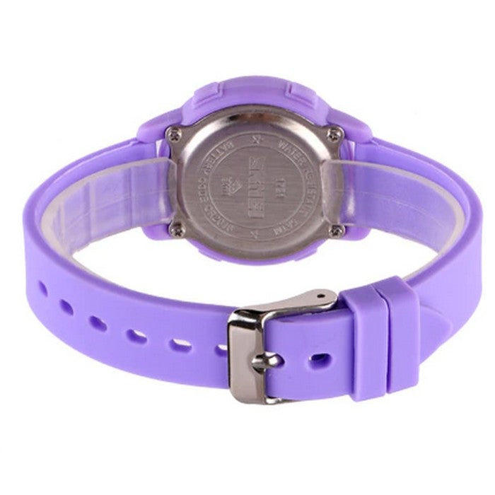 Girl's Digital Watch With Sky Blue Silicone Strap