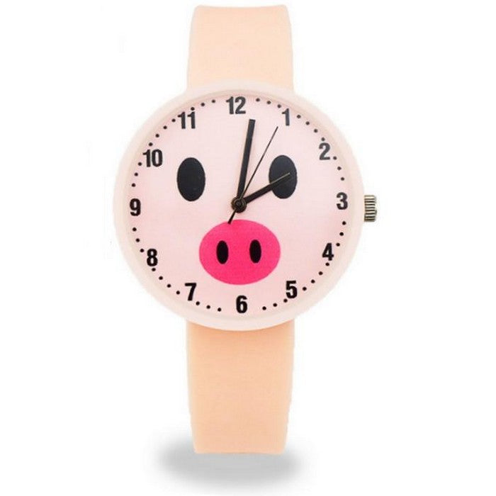 Analog Girl's Watch Pig Head Dial