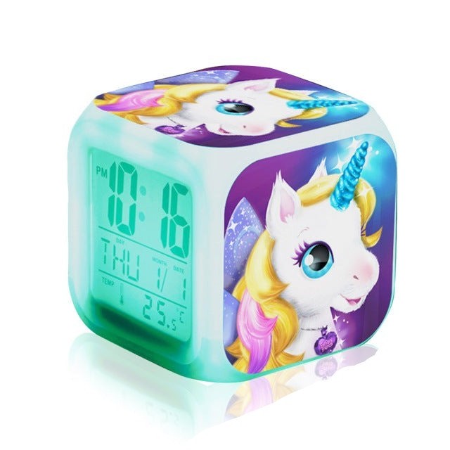 Digital Girl's Alarm Unicorn Cube Clock