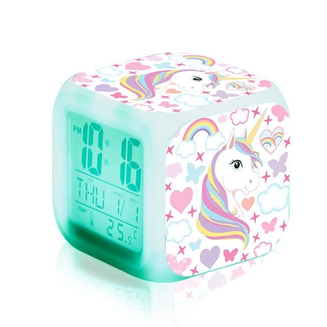 Digital Girl's Alarm Unicorn Cube Clock