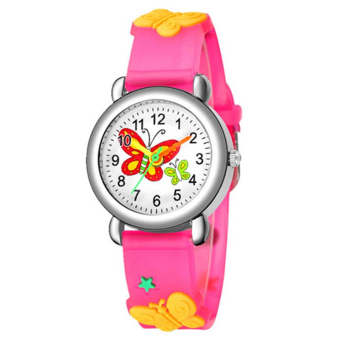 Analog Girl's Watch With Cute Butterfly Dial