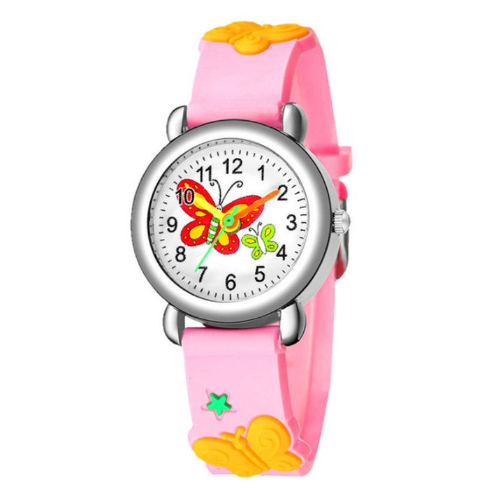 Analog Girl's Watch With Cute Butterfly Dial