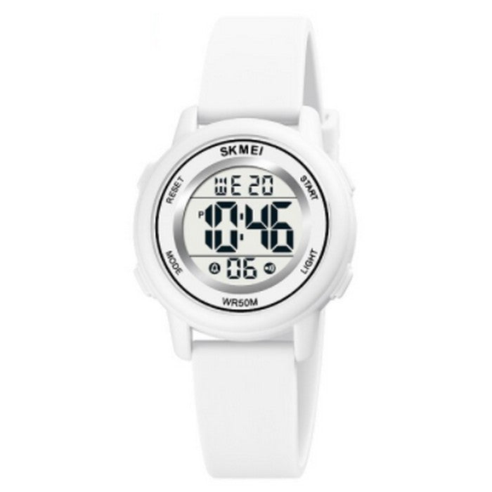 Girl's Digital Watch With Sky Blue Silicone Strap