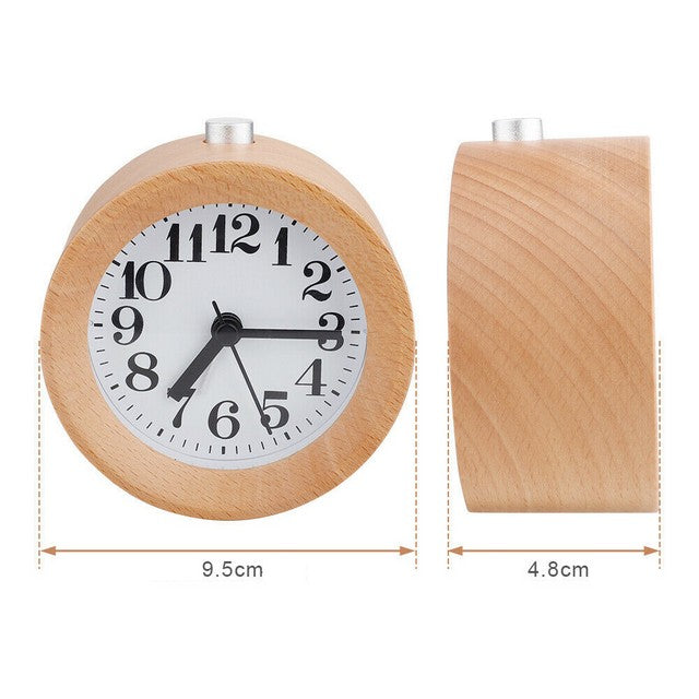 Analog Children's Alarm Clock with Wood Imitatio Case