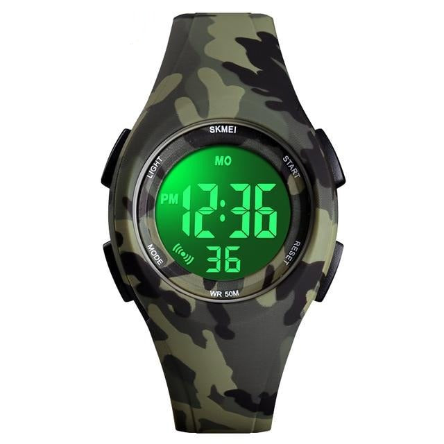 Digital Boy's Watch With Blue And Black Strap And Case