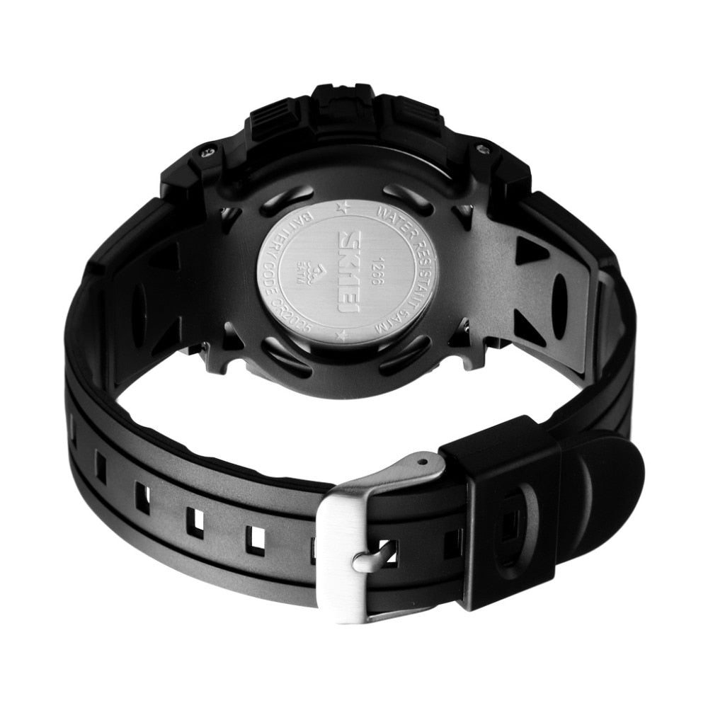 Digital Boy's Watch With Resin Silicone And Black And Red Dial