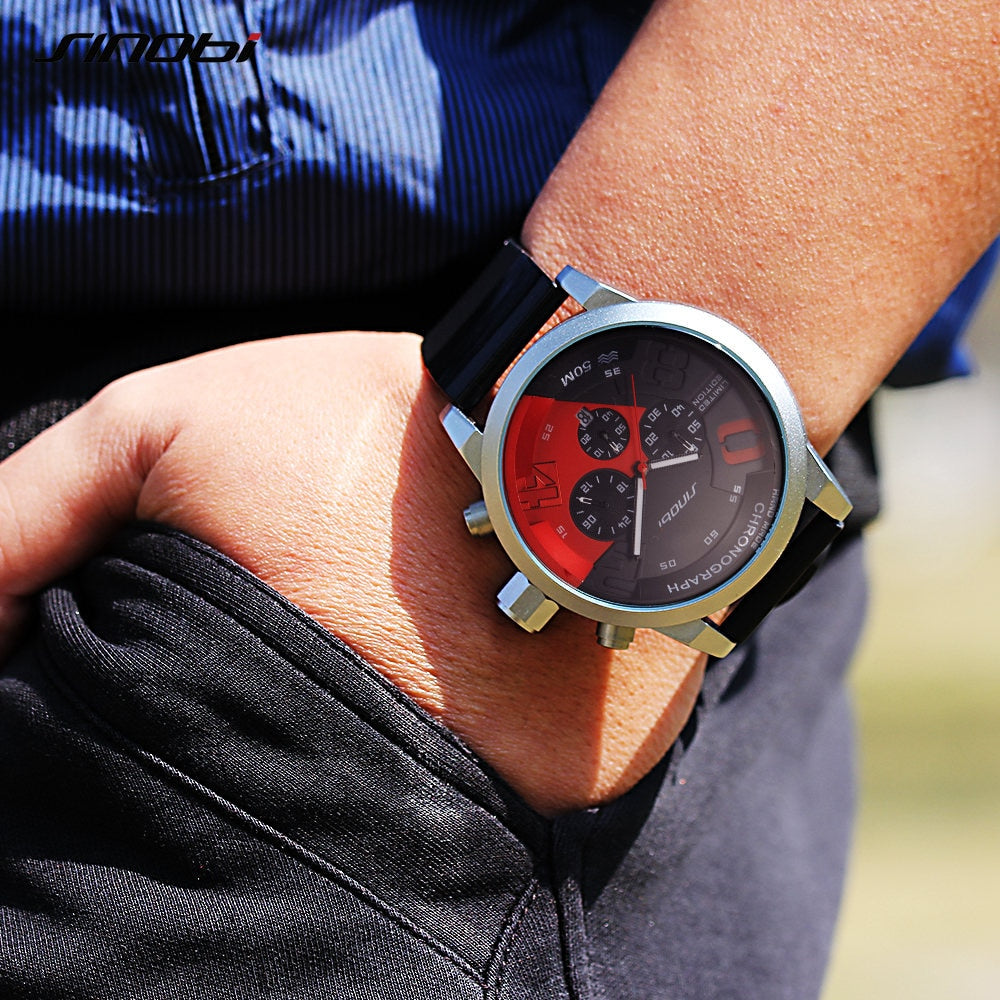 Analog Boy's Watch With Black Silicone Strap And Black Dial