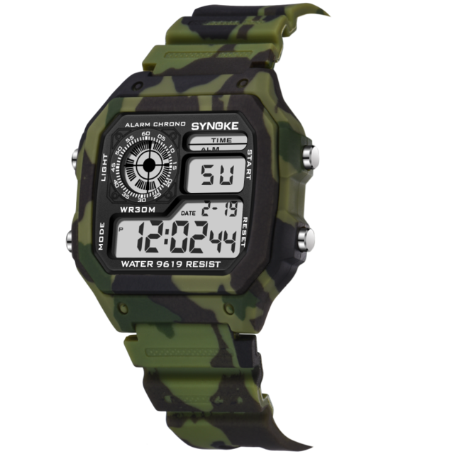 Red Camouflage Digital Boy's Watch