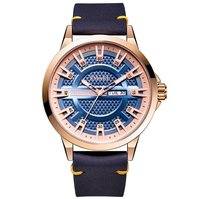 Analog Boy s Watch With Blue Leather Strap And Blue Dial