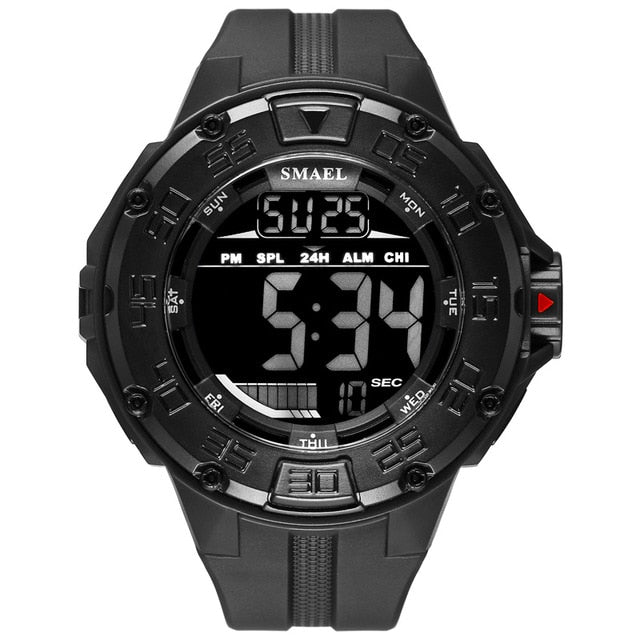 Digital Boy's Watch With Navy Blue Silicone Strap And Black Dial