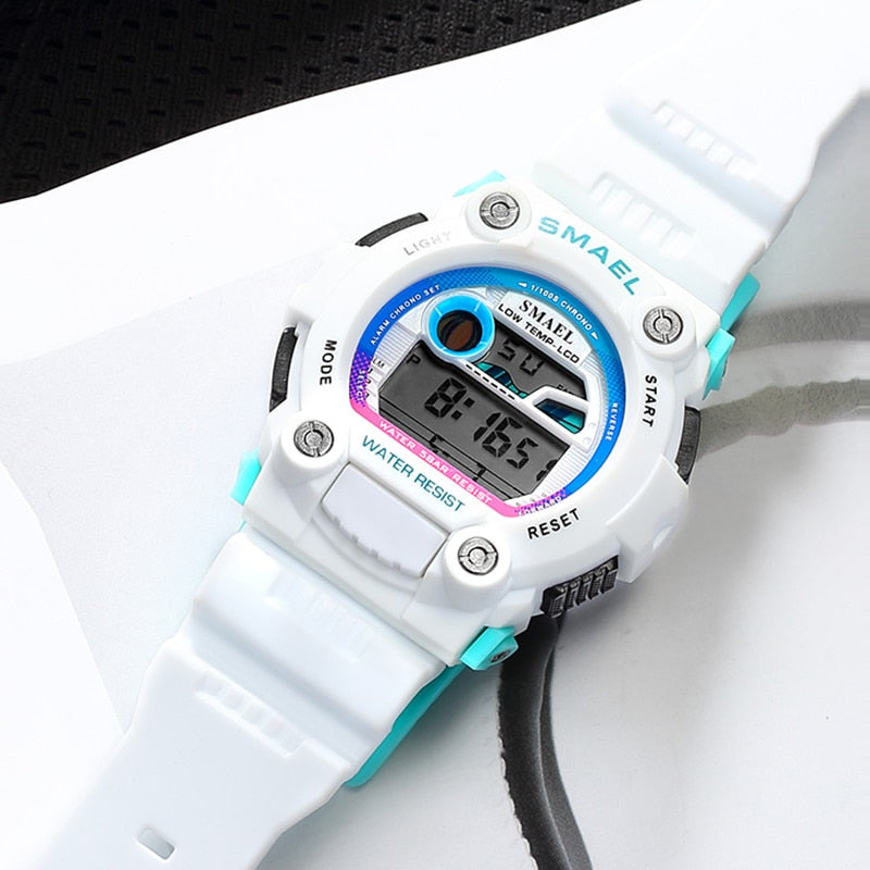 Two-Tone Digital Sport Boy's Watch With Silicone Strap