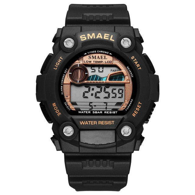 Two-Tone Digital Sport Boy's Watch With Silicone Strap