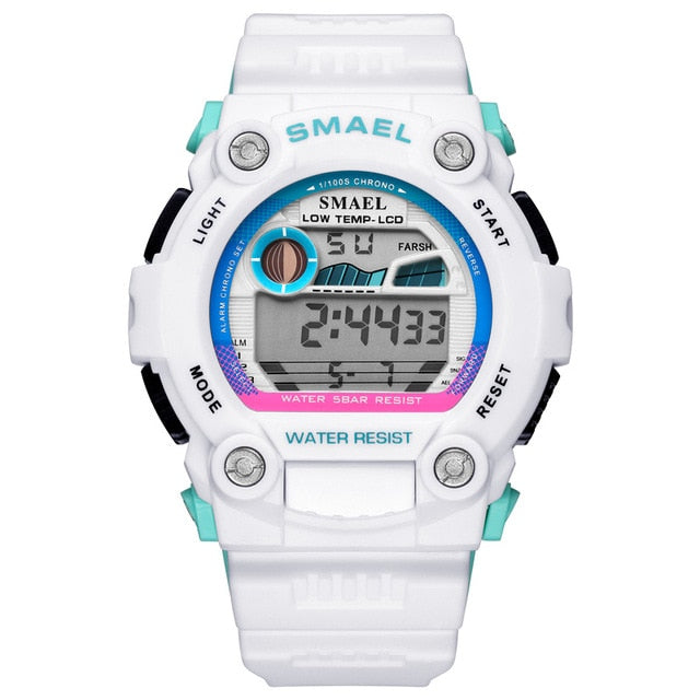 Two-Tone Digital Sport Boy's Watch With Silicone Strap