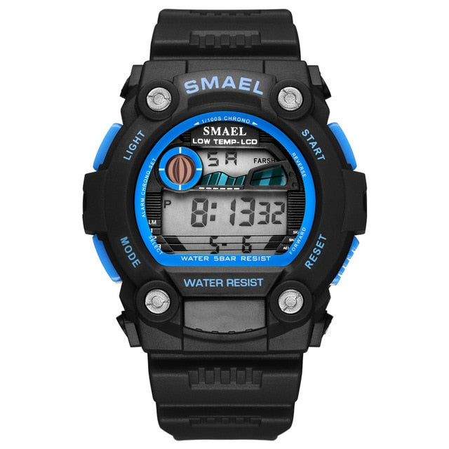 Two-Tone Digital Sport Boy's Watch With Silicone Strap