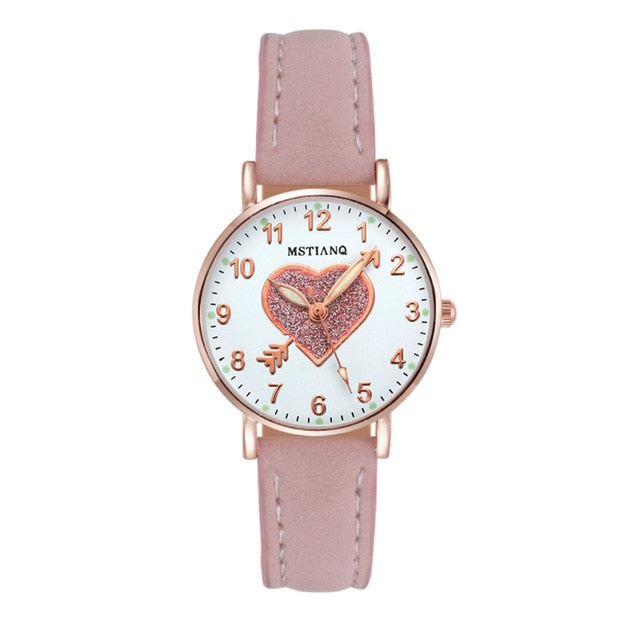 Analog Girl's Watch Heart With Arrow Of Love