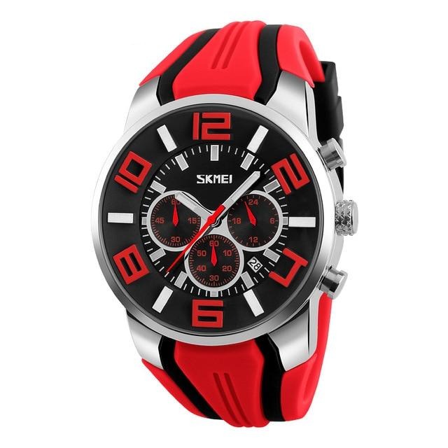 Analog Boy's Watch With Silicone Strap And Red Dial