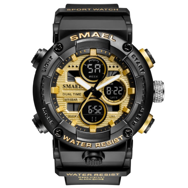 Digital Boy s Watch With Saffron Yellow Silicone Strap And Black Dial