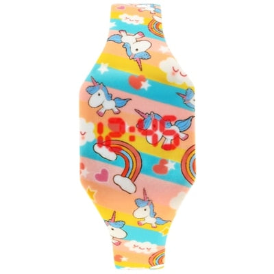 Girl's Digital Watch Unicorn and Rainbow Strap