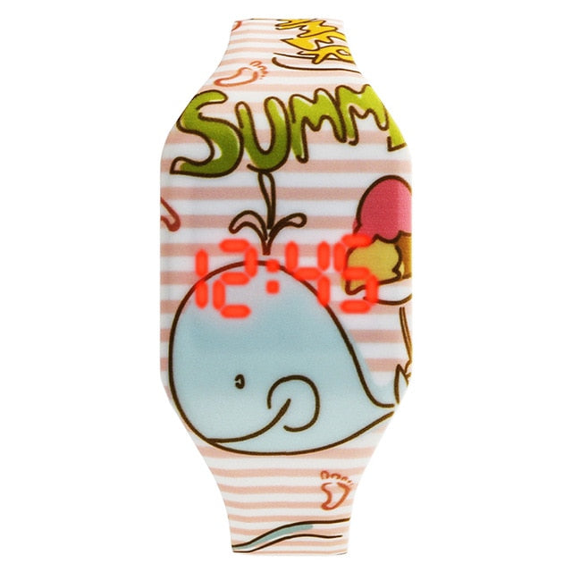 Girl's Digital Watch Unicorn and Rainbow Strap