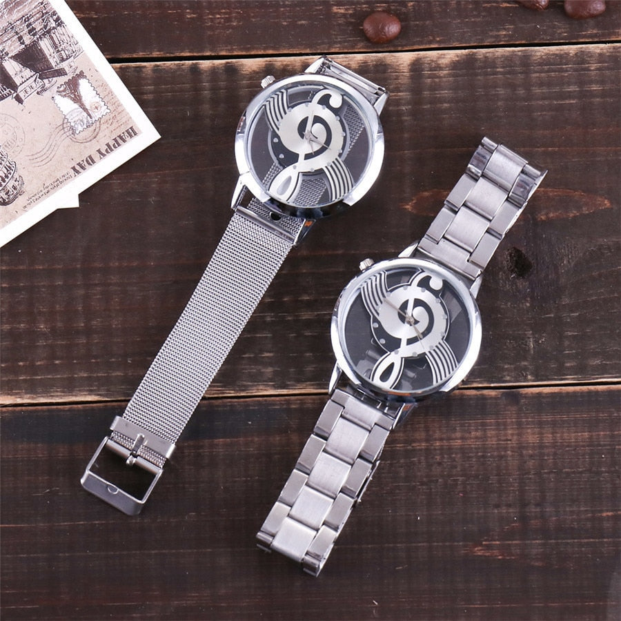 Analog Girl's Watch With Treble Clef Dial