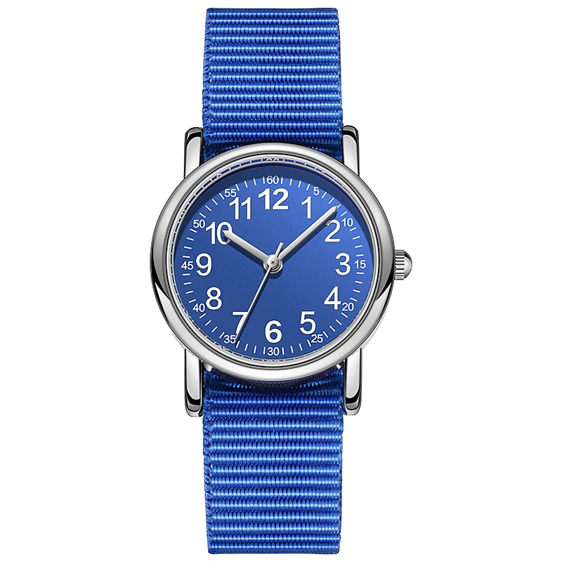 Analog Boy s Watch With Fabric Strap Blue