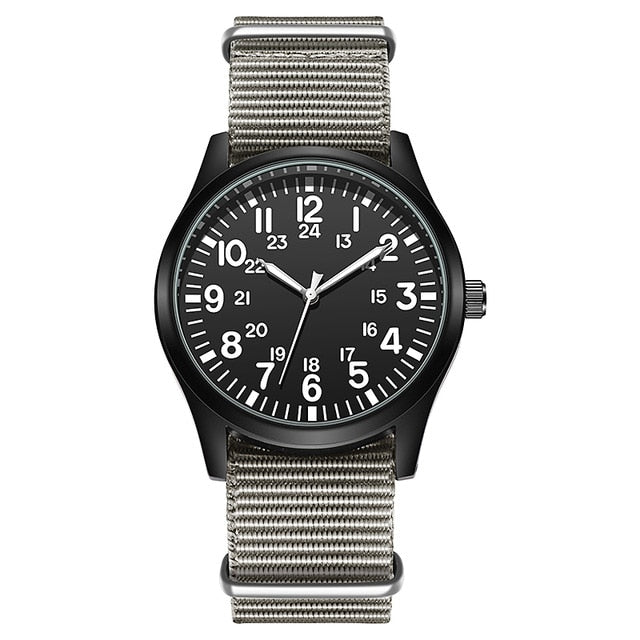 Analog Boy's Watch With Fabric Gray Strap