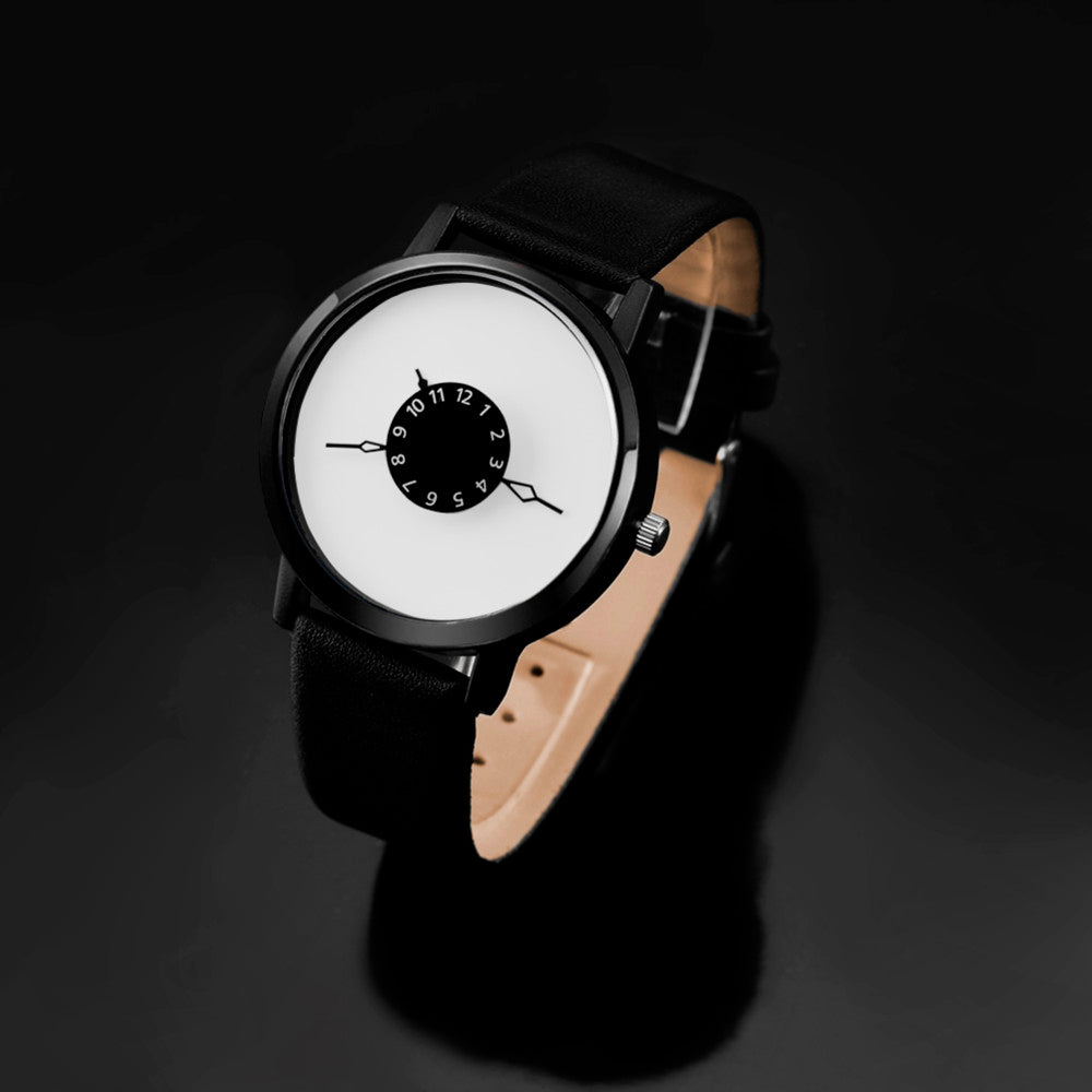 Original Boy's Watch With White Leather Strap And White And Black Dial