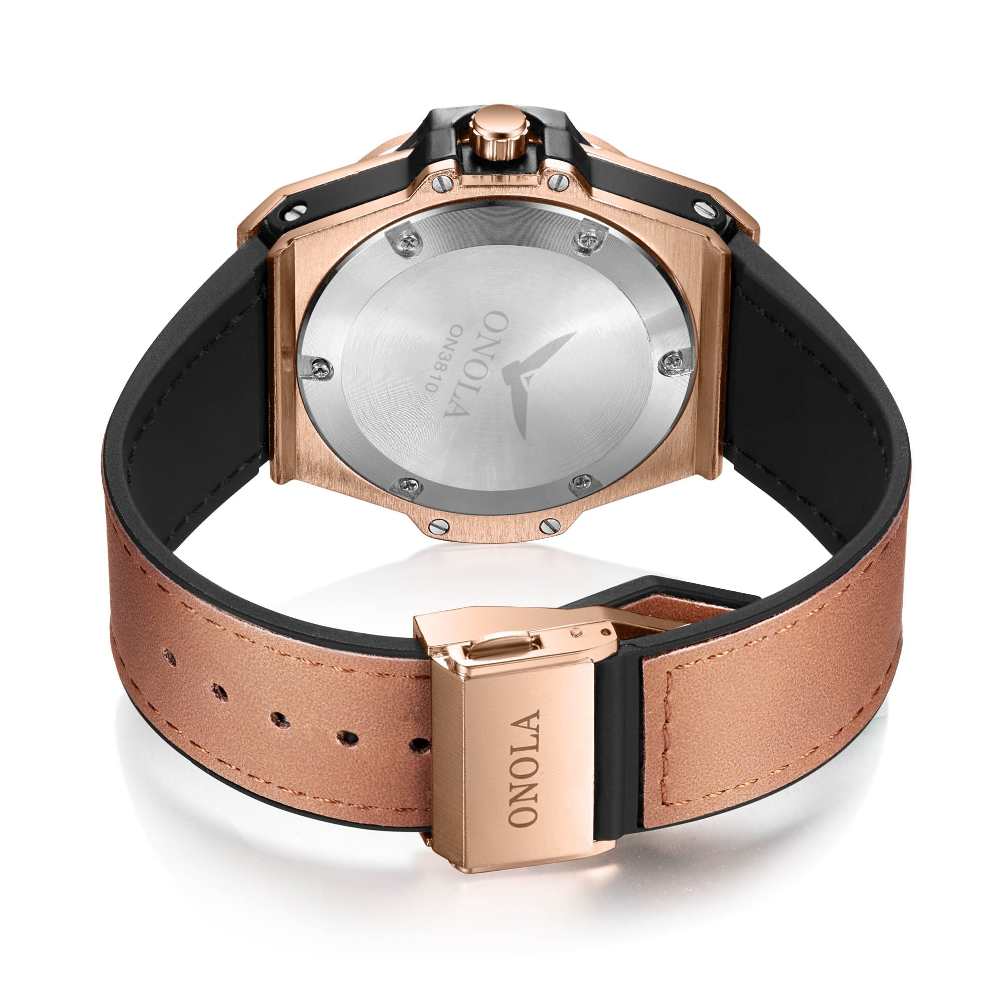 Original Boy's Watch With Brown Leather Strap And Rose Gold Case