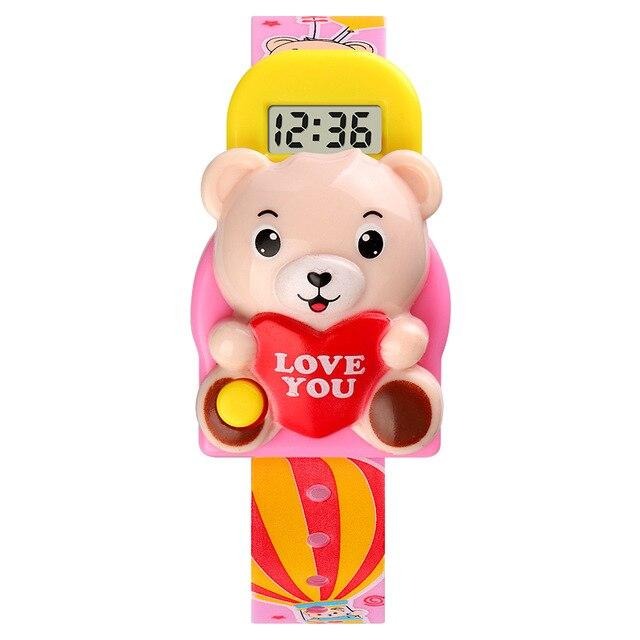 Digital Girl's Watch With Teddy Dial