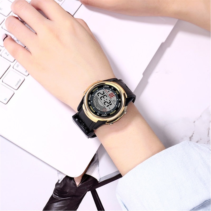 Digital Sport Boy's Watch With Black Silicone Strap