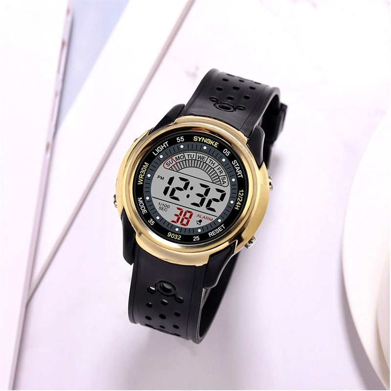 Digital Sport Boy's Watch With Black Silicone Strap