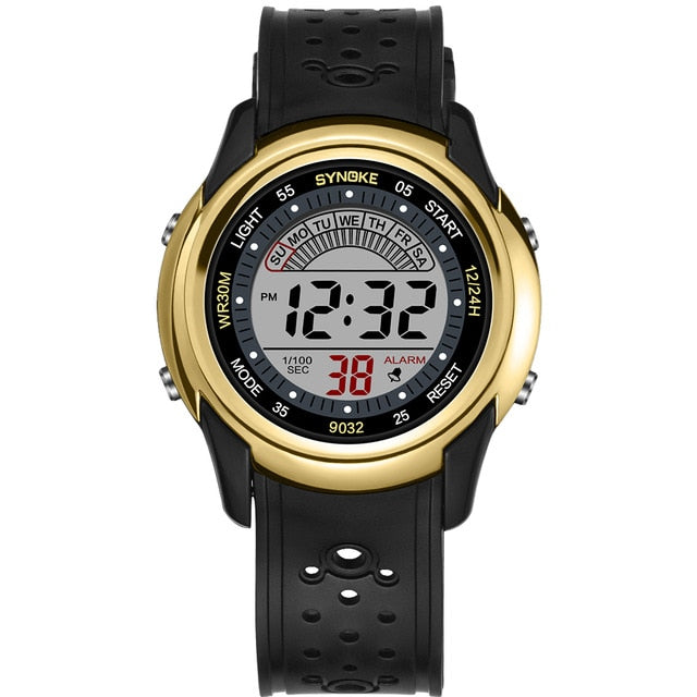 Digital Sport Boy's Watch With Black Silicone Strap