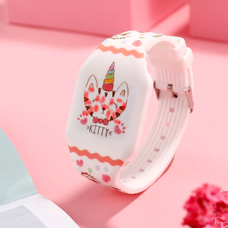 Digital Girl's Watch With Kitty Dial