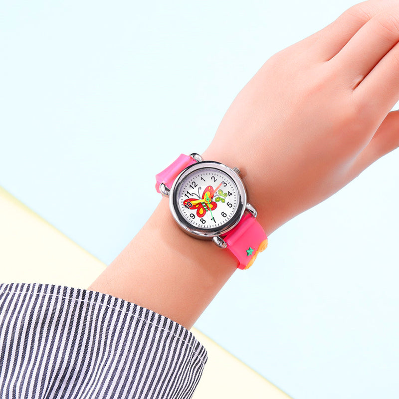 Analog Girl's Watch With Cute Butterfly Dial