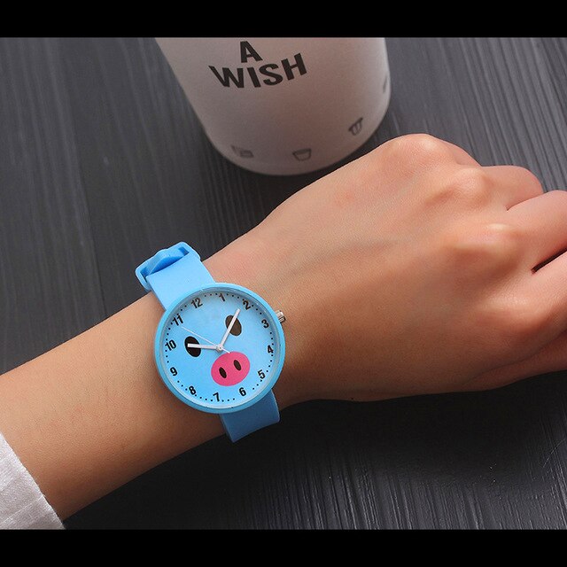 Analog Girl's Watch Pig Head Dial