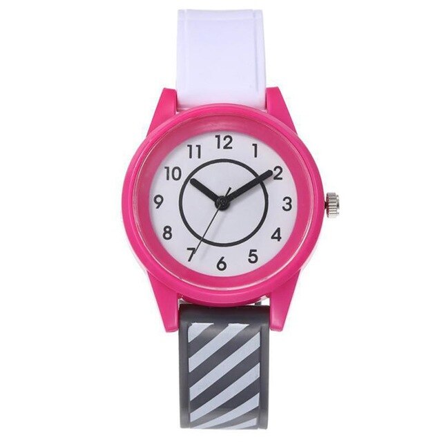 Analog Girl's Watch with White Polka Dot Strap