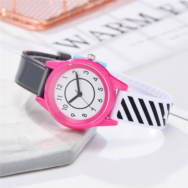 Analog Girl's Watch with White Polka Dot Strap