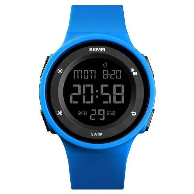 Digital Boy's Sport Watch With Silicone Blue Strap