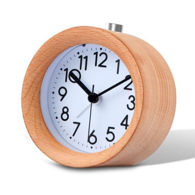 Analog Children's Alarm Clock with Wood Imitatio Case