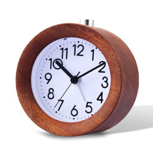 Analog Children's Alarm Clock with Wood Imitatio Case