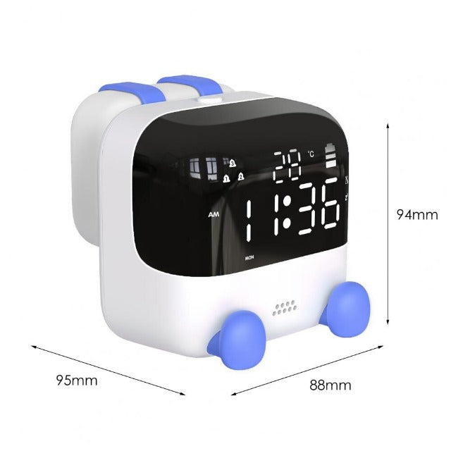 White & Blue Digital Children's Alarm Clock