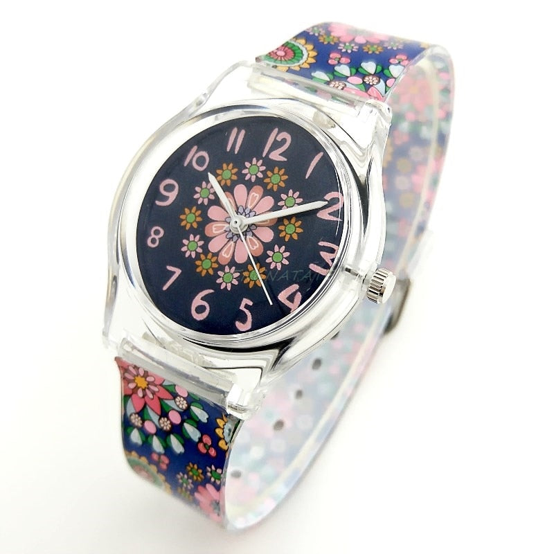 Analog Hippie Flowers Girl's Watch