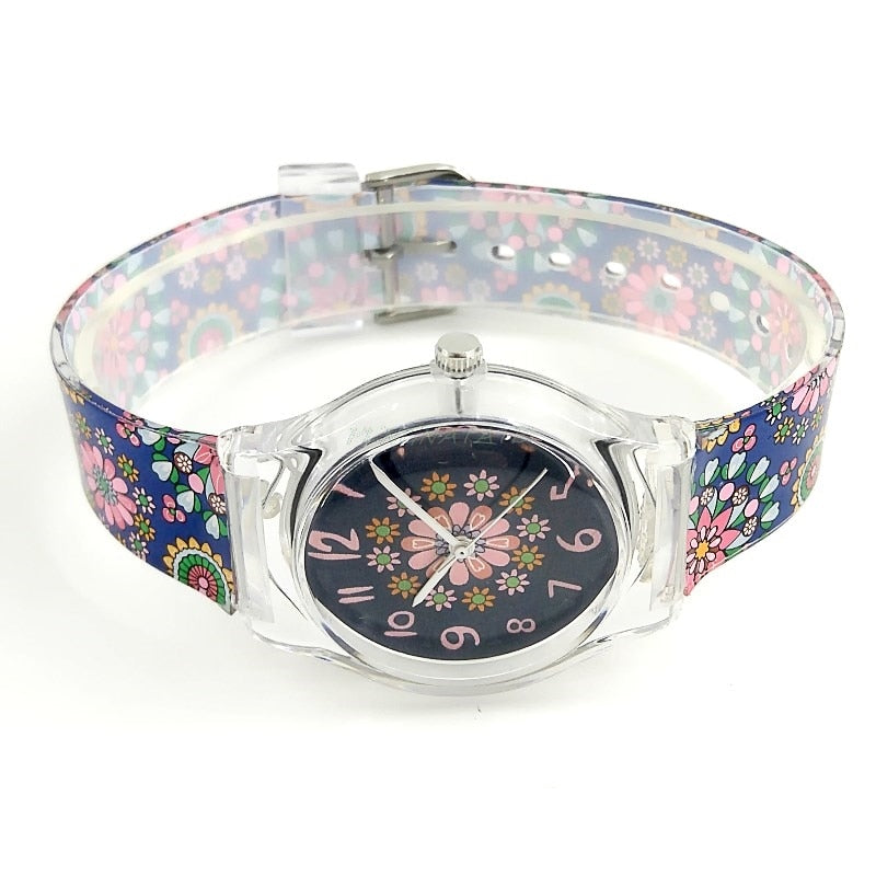 Analog Hippie Flowers Girl's Watch