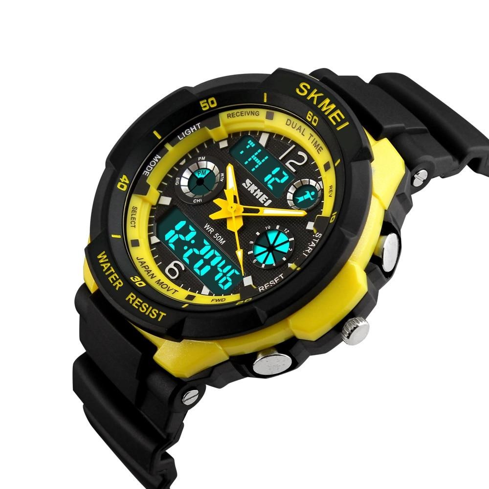 Digital Boy's Watch With Silicone Strap And Black And Orange Dial