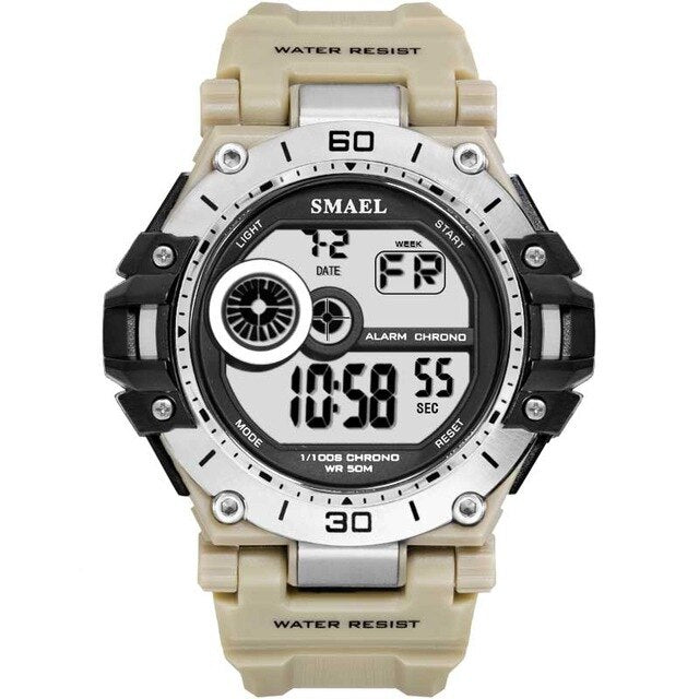 Waterproof 50 Meters Digital Sport Boy's Watch With Silicone Strap